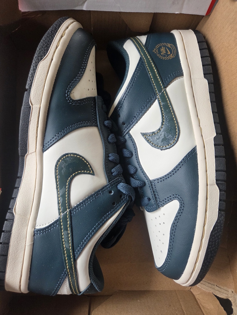 Nike Dunk Low gs deep jungle white leather unisex kids sneakers